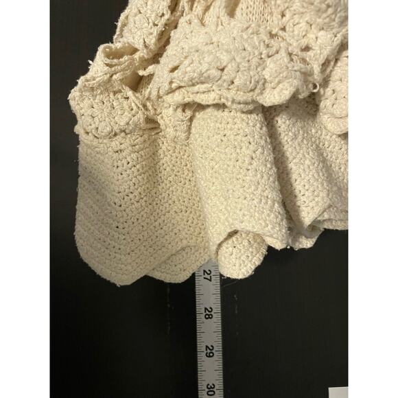 Vintage Honors Women Sweater 20W Cream Silk Blend Floral Crochet Cottagecore 90s - Picture 5 of 6
